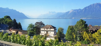 Arriving at the shore of Lake Geneva