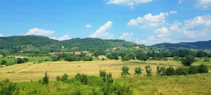A typical view from the left of the train as it heads south to Rome