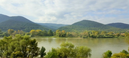 Travelling by the Danube after the train has crossed into Hungary