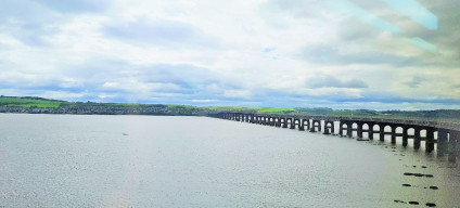 Looking back at The Tay Bridge just prior to arriving in Dundee