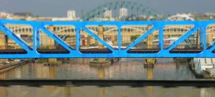 Looking down on the River Tyne as the train departs Newcastle