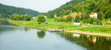 Travelling by the River Elbe on route to the Bastei Bridge