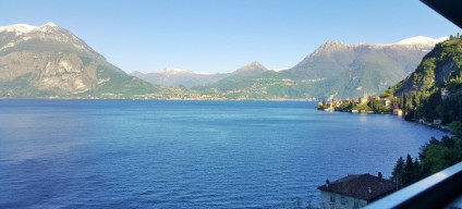 Passing by Lake Como on the train to Tirano