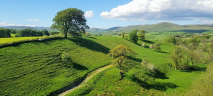 Looking towards The Lake District on a London to Glasgow train journey