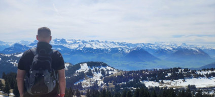he view from the platform at Rigi-Kulm station