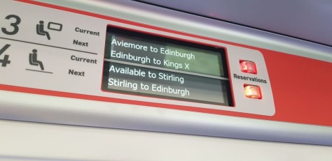 The seat occupancy indicator on a LNER Azuma train