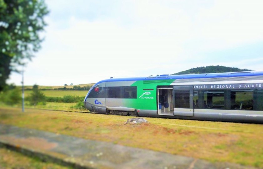 A TER train being used on a rural service in France