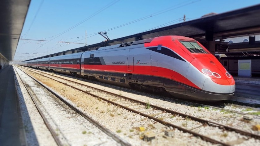 Another Frecciarossa train awaits departure from Venice