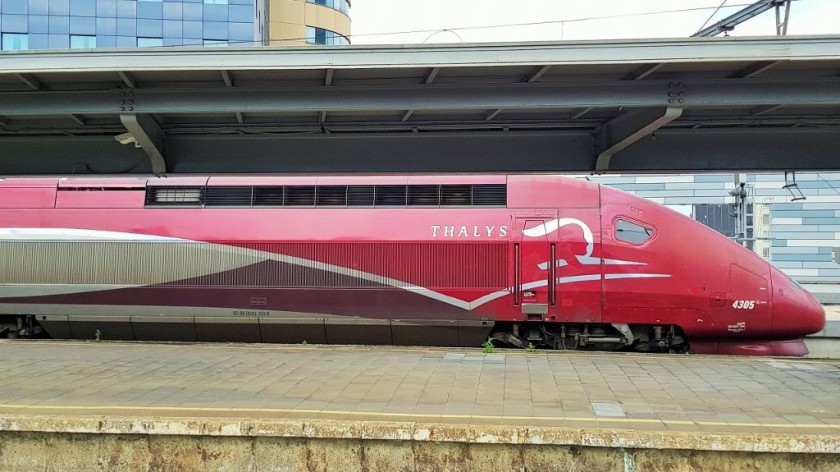 Close up view of a Thalys power car
