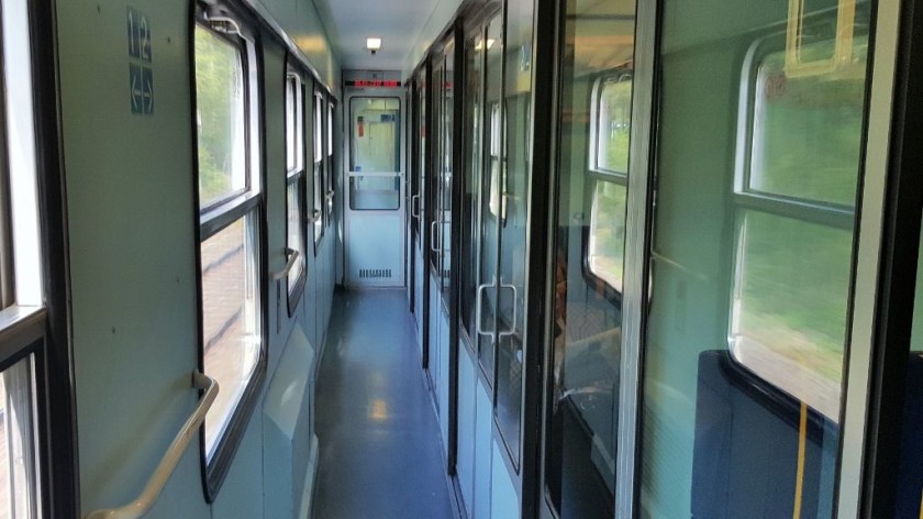 A compartment corridor on an ALX (Alex) train