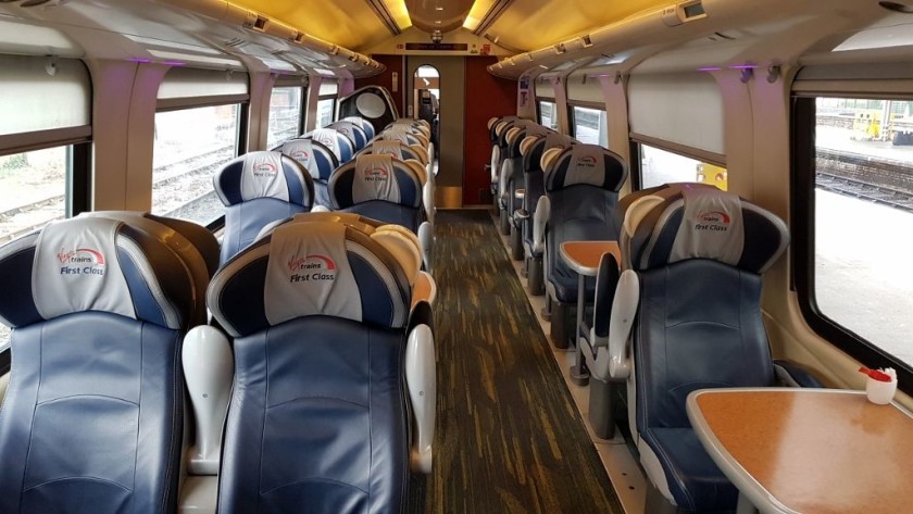 The First Class coach on an Avanti Super Voyager train - the Virgin branding has now been removed