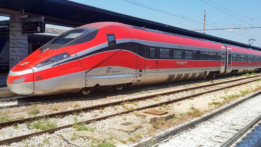 The profile of a Frecciarossa 1000 train