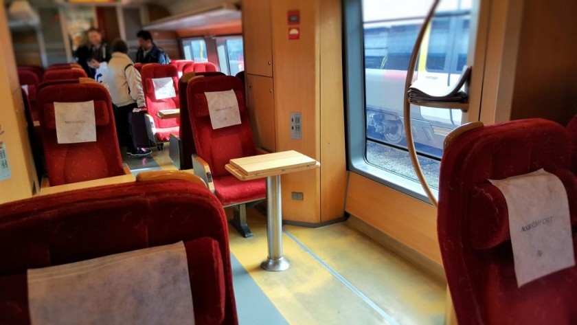 The Komfort Class seating saloon on the type of train NOT used on the Oslo <> Bergen route