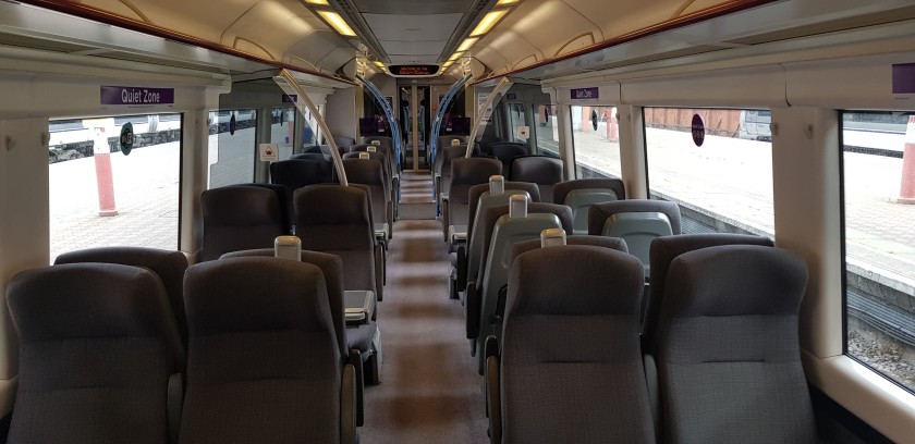 The comparatively spacious Standard Class seating saloon