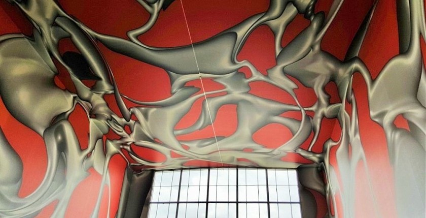 The main station hall at Graz Hbf is now a giant work of art
