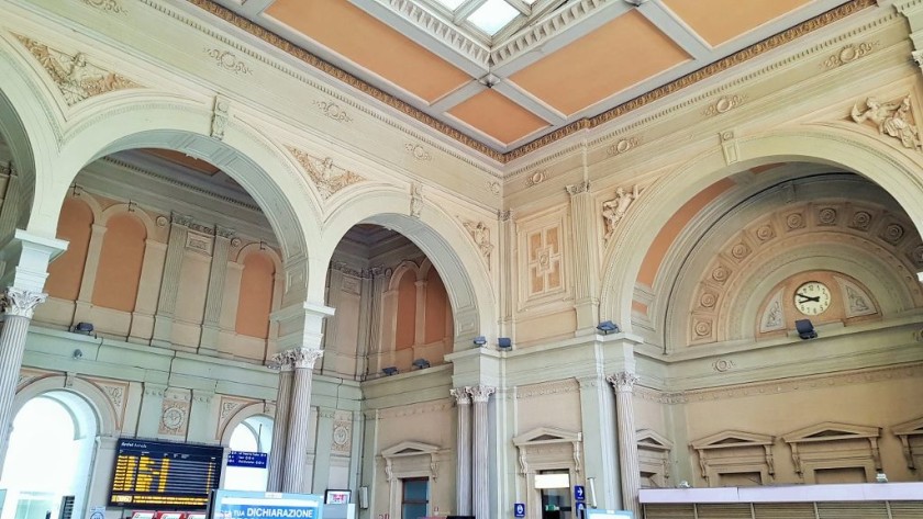 The wonderfully elaborate grand hall forms a wonderful entrance to Trieste Centrale