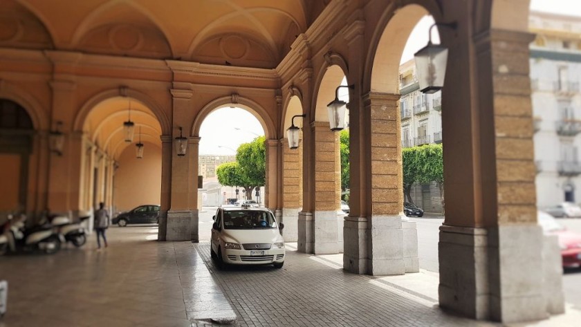 A portico still used an exceptionally elegant taxi rank