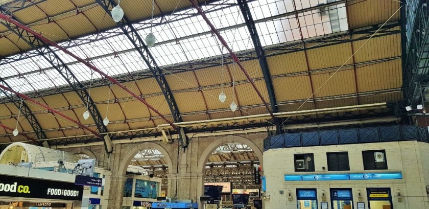 Another view of the arches which divide the two concourses at Victoria station