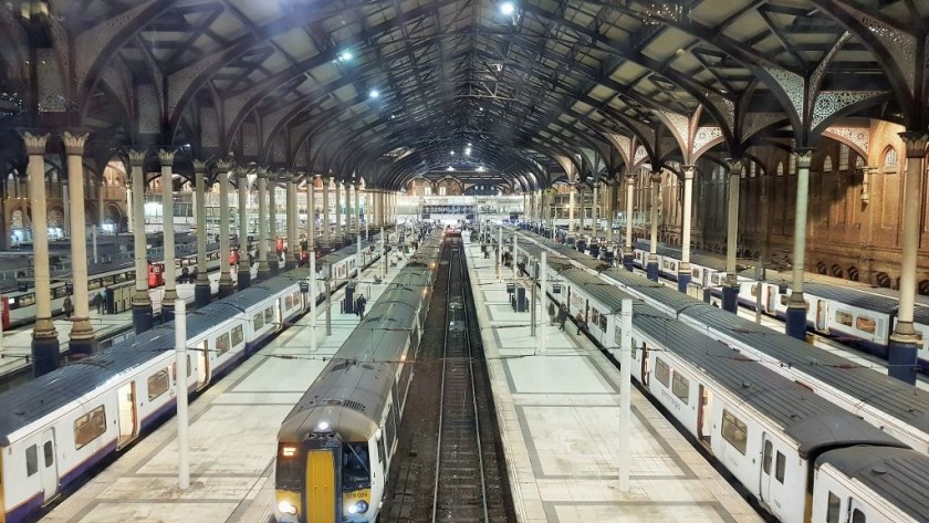 The part of Liverpool Street station used by the trains to Cambridge, Norwich and Stansted