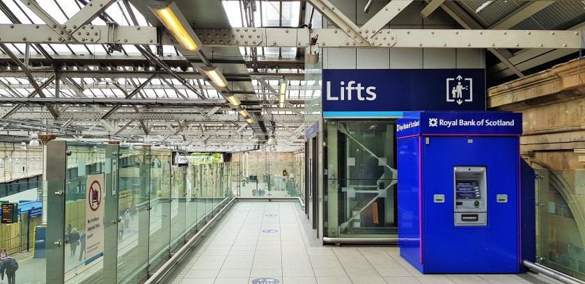 The elevator access on the mezzanine level.