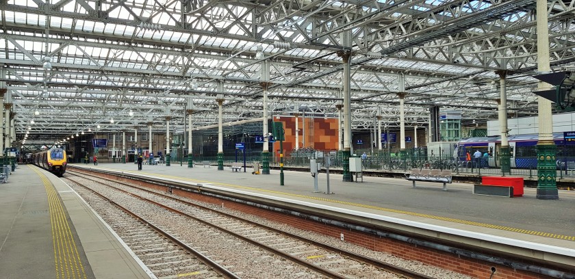 Most of the platforms are beneath the beautiful glass roof