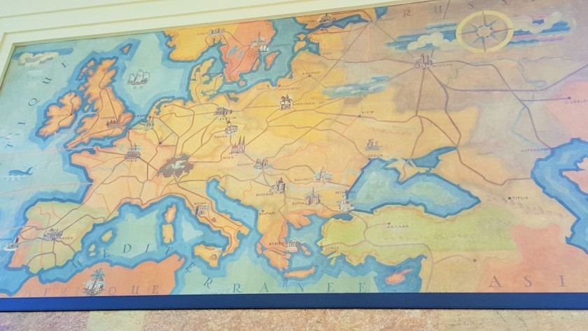 This wonderful map of the 19th century European rail network is in the West hall