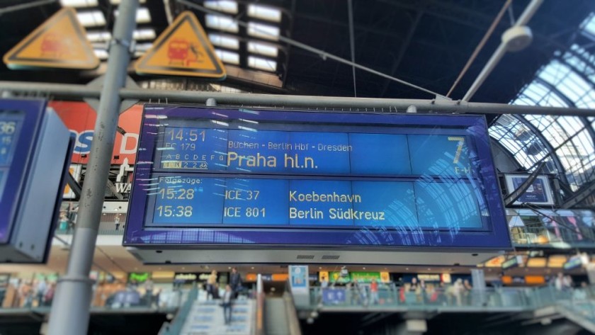 The train to Praha will be occupying zones A-E with 1st coaches in zones A and B