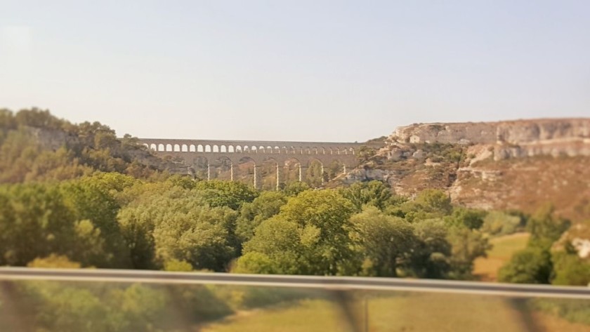 Seen from the right of the TGV train between Lyon and Marseille