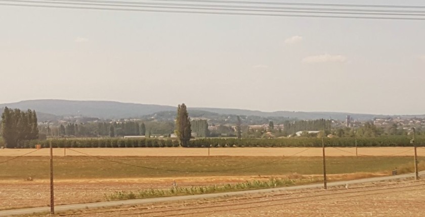 From the high speed line between Lyon and Nimes