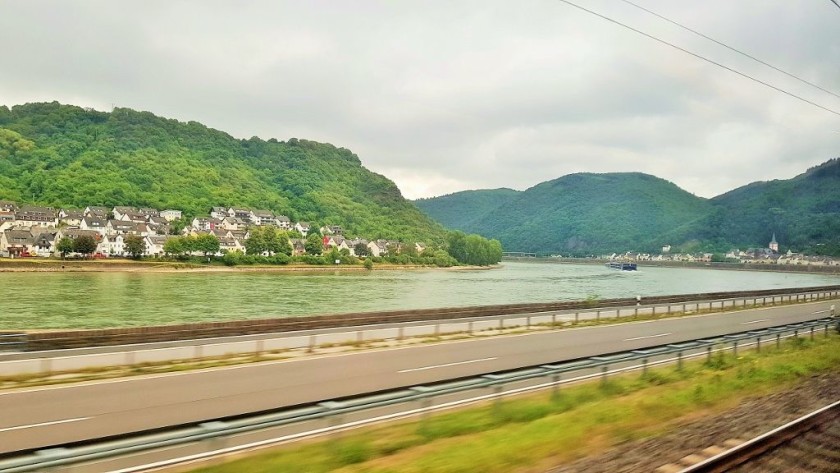 The views of the Middle Rhine Valley as the train heads south from Koblenz