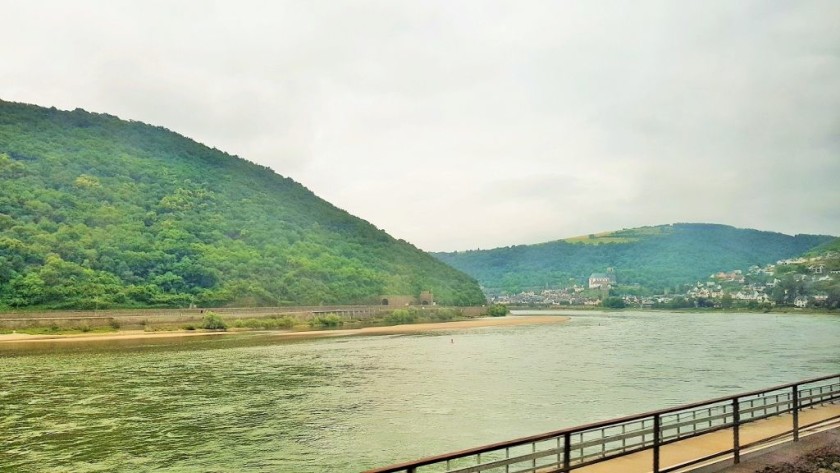 The views of the Rhine Valley can be seen from the left of the train