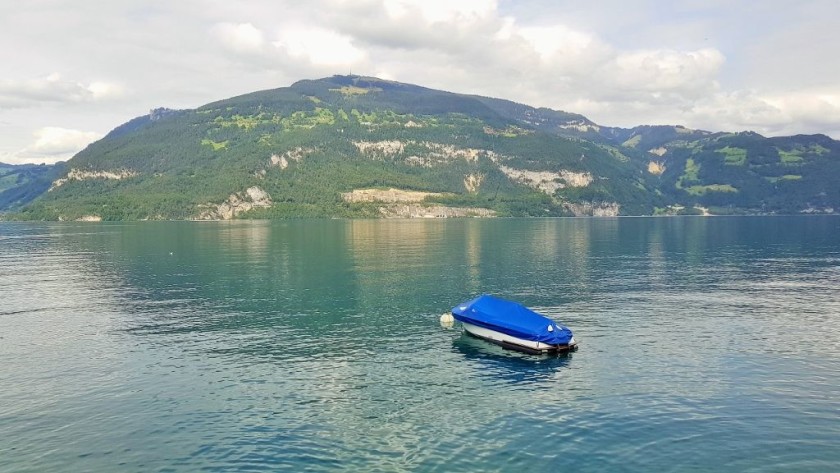 The train journey to Interlaken has spectacular views over Lake Thun