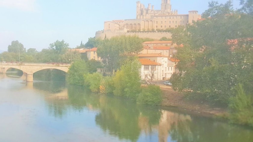 The view from the right of the train just after Beziers station