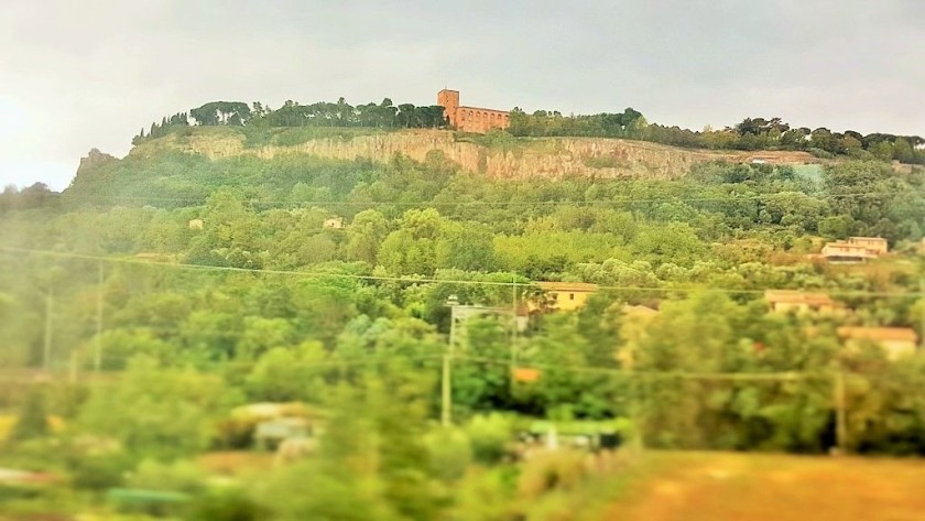 The Castello di Sammezzano can be seen on the right as the train nears Florence