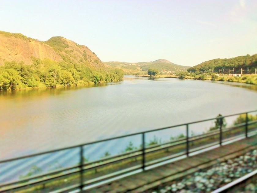 Between Praha and Usti Nad Labem the train travels by the River Elbe