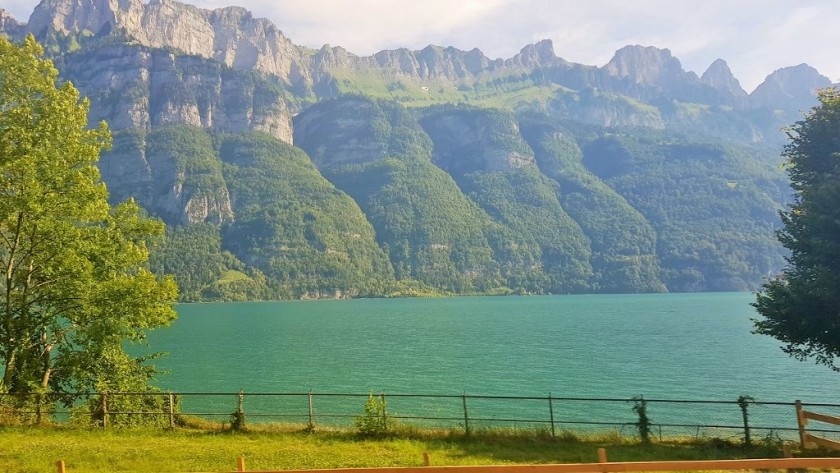 Passing the stunning Walensee in summer, looking left