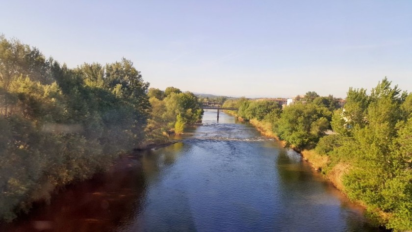 Crossing the river Aude after departing from Carcassonne