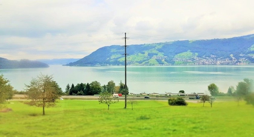 Travelling by Lake Zug on a grey day