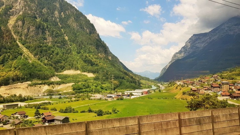 South of Erstfeld, these views can't be seen from the faster trains