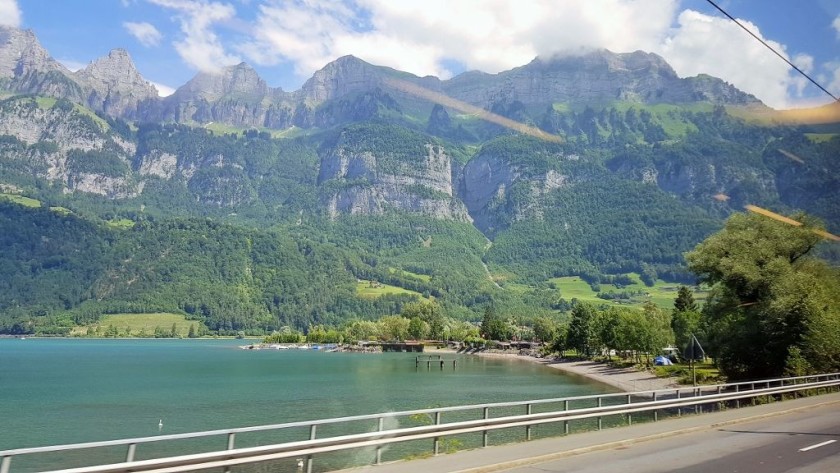 Leaving the Walensee behind as the train heads towards Sargans