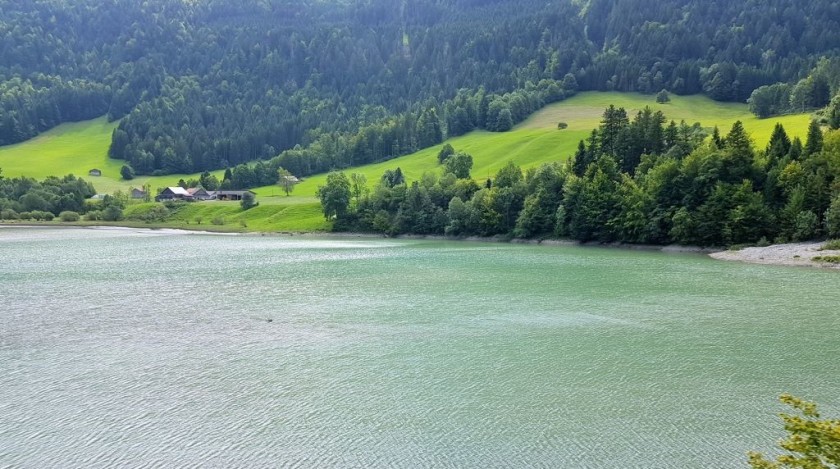 Passing a small lake on the way to Gstaad