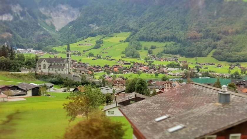 The view down over Lungern village