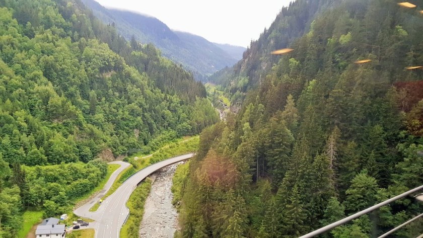 Glimpses of the Arlberg Pass scenery between tunnels