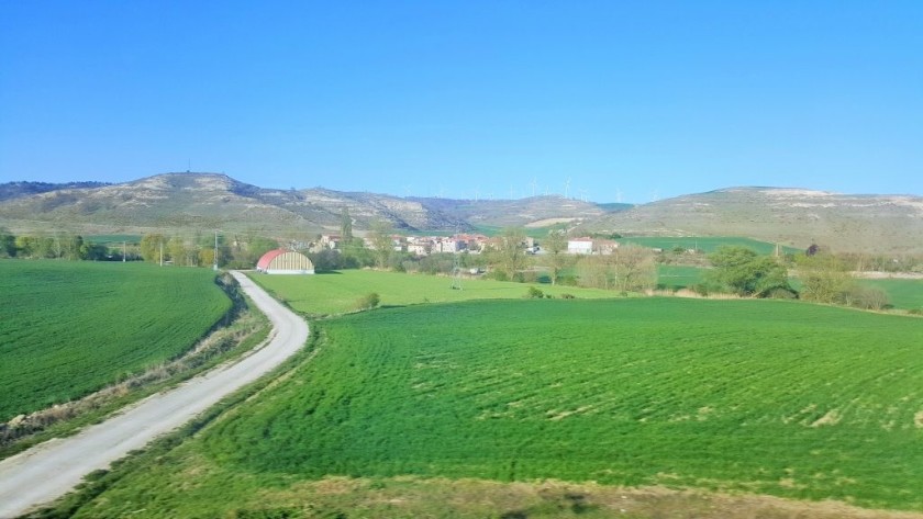 South of Burgos, the train passes through countryside which has an aura of a mid-west USA