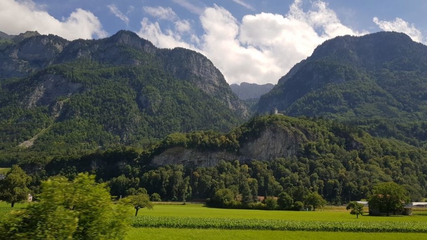 The scenery begins to become more spectacular near Buchs
