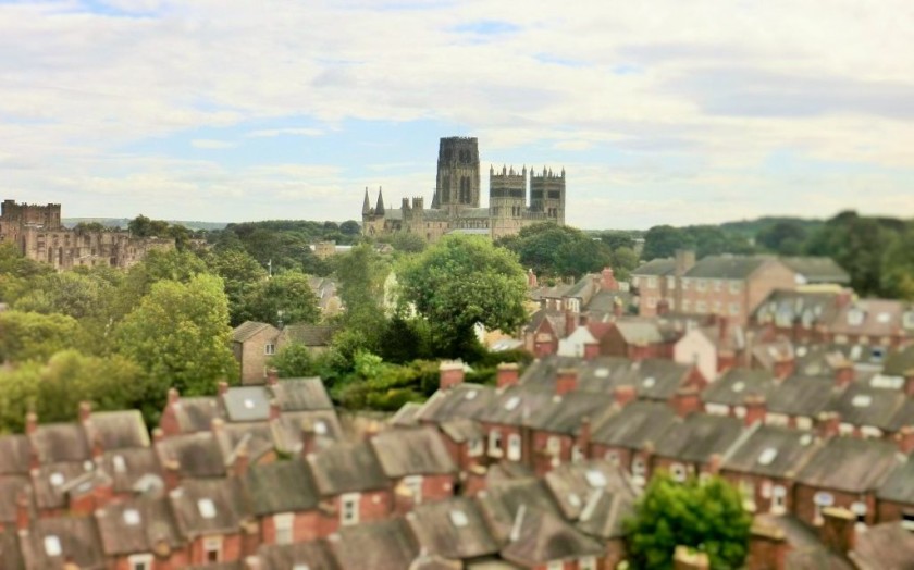 Durham's majestic cathedral and castle can be seen on the right