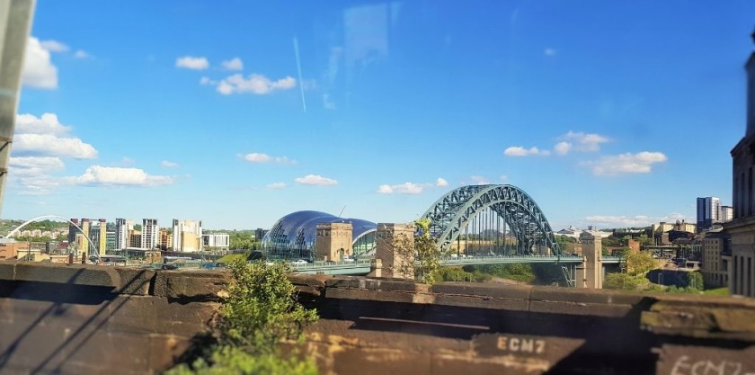 The view of the Tyne Bridge on departure from Newcastle