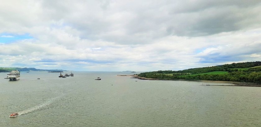 The view looking to the right when approaching the Forth Bridge