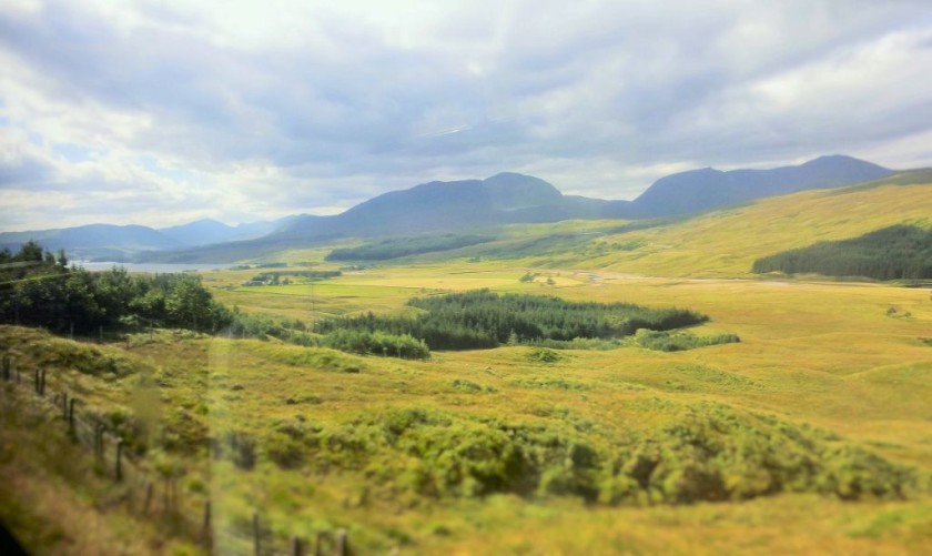 The view further north approaching Rannoch station