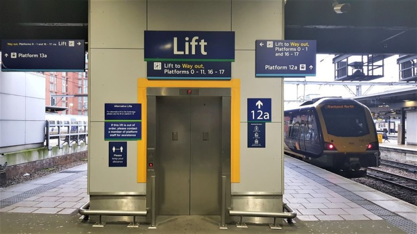 At Leeds station the lifts are clearly marked and relatively easy to find